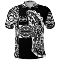 Custom Marquesas Islands Polo Shirt Marquesan Tattoo Original Style Black LT8 - Wonder Print Shop
