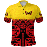 Marquesas Islands Polo Shirt Marquesan Tattoo Special Style Gradient Red LT8 - Wonder Print Shop