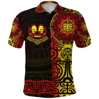 Marquesas Islands Polo Shirt Marquesan Tattoo Unique Style Gradient Red LT8 - Wonder Print Shop