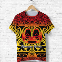 Custom Marquesas Islands T Shirt Marquesan Tattoo Simple Style Gradient Red LT8 - Wonder Print Shop