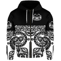 Custom Marquesas Islands Zip Hoodie Marquesan Tattoo Special Style Black LT8 - Wonder Print Shop