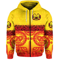 Custom Marquesas Islands Zip Hoodie Marquesan Tattoo Special Style Gradient Yellow LT8 - Wonder Print Shop