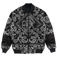 Viking Bomber Jacket Medieval Castle Queen with Bandana Paisley Style RLT12 - Wonder Print Shop