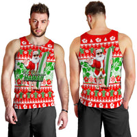 Hawaii Mele Kalikimaka Christmas Men's Tank Top Cool Santa Claus LT6