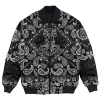 Viking Bomber Jacket Mjolnir with Bandana Paisley Style RLT12 - Wonder Print Shop