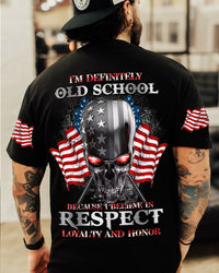 I Believe In Respect Metal Skull Flag Mens Patriotic T Shirt - Wonder Print Shop