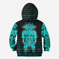 Viking Tyr Tattoo Cyan Hoodie Kid RLT12 - Wonder Print Shop
