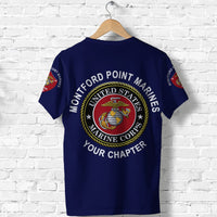 Custom Montford Point Marines T Shirt African American Marine Corps Simple Navy Blue LT8 - Wonder Print Shop