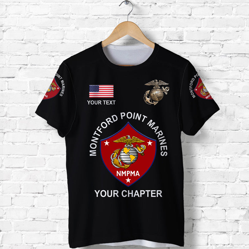 Custom Montford Point Marines T Shirt African American Marine Corps Original Black LT8