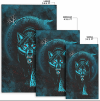 Viking Area Rug Moon Wolf Tattoo Area Rug RLT12 - Wonder Print Shop