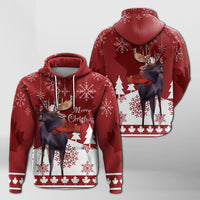 Canada Moose With Winter Birds Christmas Hoodie - Wonder Print Shop