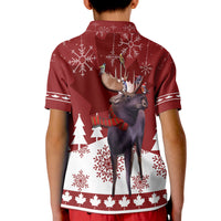 Canada Moose Polo Shirt with Winter Birds Christmas for Kid - Wonder Print Shop