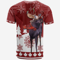 Canada Moose With Winter Birds Christmas T Shirt - Wonder Print Shop