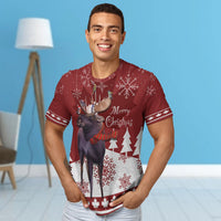 Canada Moose With Winter Birds Christmas T Shirt - Wonder Print Shop