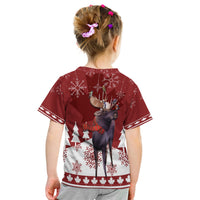 Canada Moose With Winter Birds Christmas Kid T Shirt - Wonder Print Shop