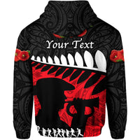 Custom New Zealand Maori ANZAC Hoodie Remembrance Soldier Black LT8 - Wonder Print Shop