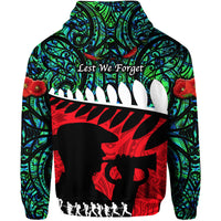 New Zealand Maori ANZAC Hoodie Remembrance Soldier Turquoise LT8 - Wonder Print Shop