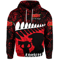Custom New Zealand Maori ANZAC Hoodie Remembrance Soldier Red LT8 - Wonder Print Shop