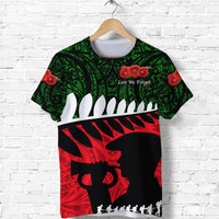 Custom ANZAC New Zealand T Shirt Remembrance Soldier Green LT8 - Wonder Print Shop