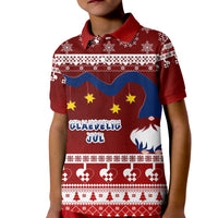 Norwegian Julekurver Pattern Nisse Polo Shirt Christmas for Kid - Wonder Print Shop