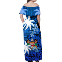 Fiji Coat Of Arms Matching Hawaiian Shirt And Dress Masi Tapa Mixed Palm Tree No2 Blue Version LT9 - Wonder Print Shop