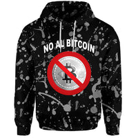 El Salvador Hoodie No Al Bitcoin Art Style Black LT8 - Wonder Print Shop