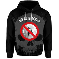 El Salvador Hoodie No Al Bitcoin Skull Style Black LT8 - Wonder Print Shop