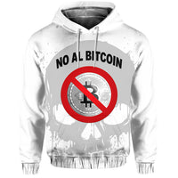 El Salvador Hoodie No Al Bitcoin Skull Style White LT8 - Wonder Print Shop
