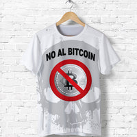 El Salvador T Shirt No Al Bitcoin Skull Style White LT8 - Wonder Print Shop