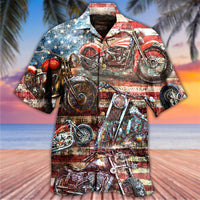 Motorcycle No Plans No Maps America Hawaiian Shirt - Wonder Print Shop