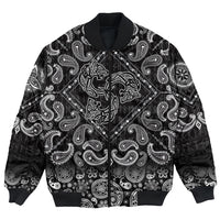 Viking Bomber Jacket Norse Tattoo Wolf with Bandana Paisley Style RLT12 - Wonder Print Shop
