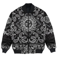 Viking Bomber Jacket Norse Wolf Tribal with Bandana Paisley Style RLT12 - Wonder Print Shop