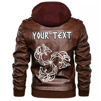 (Custom) Wonder Print Shop - Norse Tattoo Wolf Leather Jacket RLT12 - Wonder Print Shop