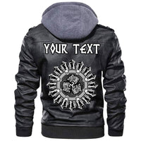 (Custom) Wonder Print Shop - Norse Wolf Tribal Leather Jacket RLT12 - Wonder Print Shop