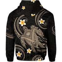 Custom Hawaii Hoodie Hawaiian Turtle Plumeria Mixed Polynesian Nude Style - Wonder Print Shop