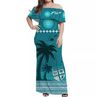 custom-personalised-bula-fiji-off-shoulder-long-dress-fijian-tapa-with-palm-tree-turquoise