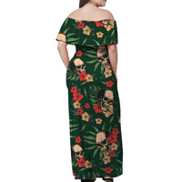 hawaii-off-shoulder-long-dress-green-skulls-with-monstera-leaves