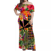 custom-personalised-hawaii-rainbow-tie-dye-long-sleeve-button-shirt-flowers-polynesian-hawaiian-tribal-ver03