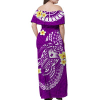cook-islands-tatau-off-shoulder-long-dress-symbolize-passion-stars-polynesian-turtle-purple