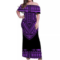 custom-personalised-polynesian-off-shoulder-long-dress-dashiki-with-polynesian-tattoo-royal-purple-version