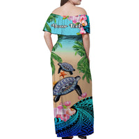 Personalised Polynesian Turtle Coconut Tree And Orchids Matching Hawaiian Shirt And Dress - Wonder Print Shop