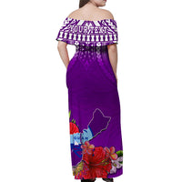 custom-personalised-guam-chamorro-off-shoulder-long-dress-guaman-latte-stone-tropical-flowers-purple-version