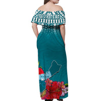 custom-personalised-guam-chamorro-off-shoulder-long-dress-guaman-latte-stone-tropical-flowers-turquoise-version