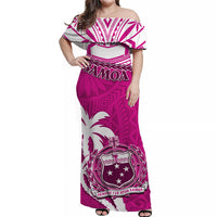 samoa-off-shoulder-long-dress-samoan-coat-of-arms-with-coconut-pink-style