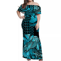 custom-personalised-hawaii-monk-seal-off-shoulder-long-dress-kakau-with-kanaka-turquoise