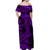 Polynesian Matching Hawaiian Shirt And Dress Purple Hawaiian Tribal Hammerhead Shark - Wonder Print Shop