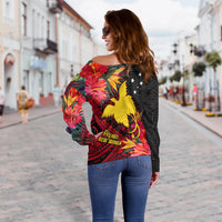 Custom Personalised Papua New Guinea Off Shoulder Sweater Bird of Paradise LT13 - Wonder Print Shop