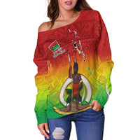 (Custom Personalised) Vanuatu Independence Day Off Shoulder Sweater 42nd Anniversary Yumi Yumi Yumi LT13 - Wonder Print Shop