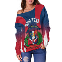 (Custom Personalised) Dominican Republic Off Shoulder Sweater Dominicana Style Sporty LT13 - Wonder Print Shop