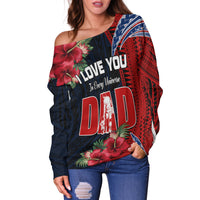 Samoa Fathers Day Off Shoulder Sweater Polynesian Best Dad Ever LT13 - Wonder Print Shop